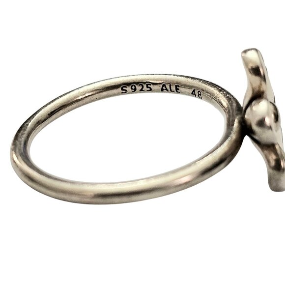 Pandora White Daisy Ring Enamel Sterling Ale - Picture 4 of 7